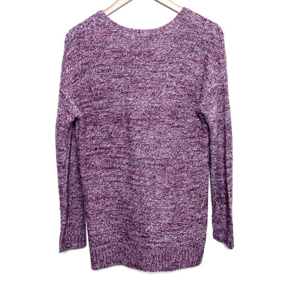 NWT Ellen Tracy Womens Marled Knit Sweater Long Sleeve Casual Pullover Purple M - Picture 8 of 16